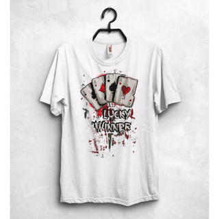 Lucky T-Shirt ผู้ชนะสล็อตแมชชีนคาสิโนแจ็คพอต Pker Ace Jokerสามารถปรับแต่งได้