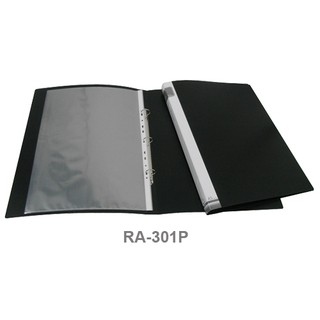 OST RING BINDER แฟ้มห่วงเก็บเอกสาร 3 ห่วง A3 แนวตั้ง +Refill 1ซอง สีดำ  #RA-301P