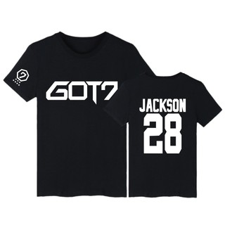 Alimoo เสื้อยืดผ้าฝ้ายฮิปฮอปแขนสั้นผู้ชายพิมพ์ GOT7 28 JACKSON T-shirt Big Size XXS-4XL