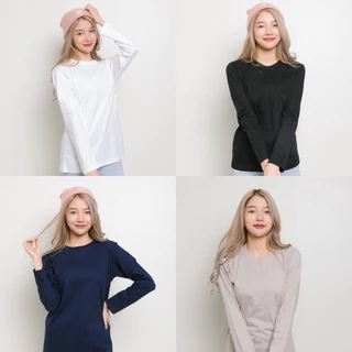 เสื้อแขนยาว เสื้อยืดแขนยาว ชาย-หญิง สีพื้น cottonแท้100% เสื้อยืดราคาส่ง คอกลมแขนยาว