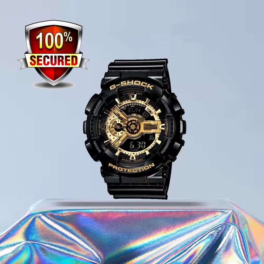 นาฬิกาจักรกล นาฬิกาข้อมือเด็ก casio G-Shock Watch  นาฬิกาข้อมือผู้ชาย สายเรซิ่น รุ่น GA-110GB-1A จัดส่งพร้อมกล่องคู่มือใ