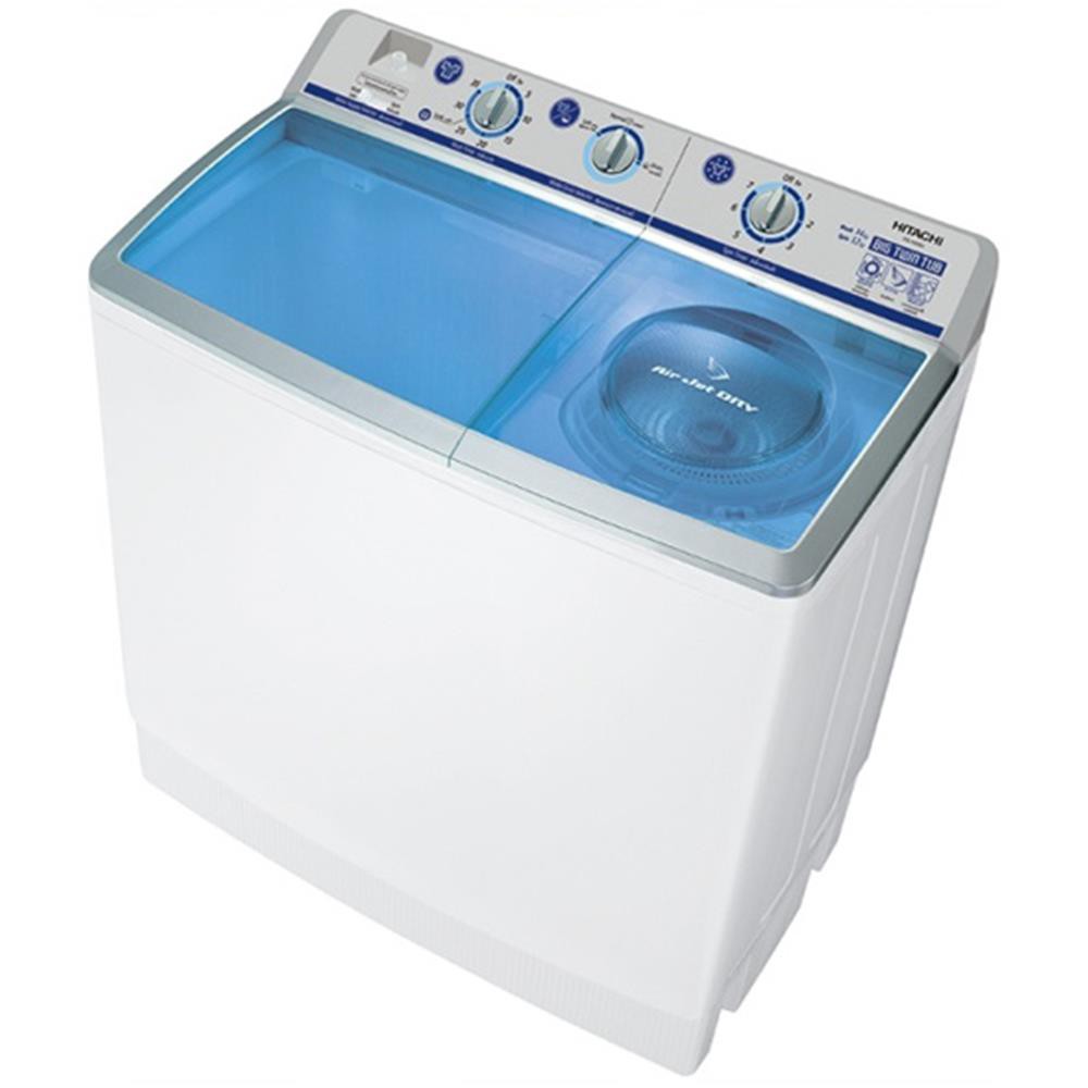 เครื่องซักผ้า เครื่องซักผ้า 2 ถัง HITACHI PS140WJ SBL 14 กก. เครื่องซักผ้า อบผ้า เครื่องใช้ไฟฟ้า 2T WM HIT PS140WJ SBL 1