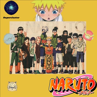 Naruto โปสเตอร์กระดาษคราฟท์ลายนินจาสําหรับติดตกแต่งผนังบ้าน 50.5x35ซม.