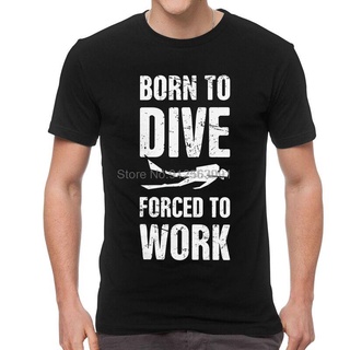 เสื้อยืดวินเทจเสื้อยืดแขนสั้น ผ้าฝ้าย พิมพ์ลาย Born To Dive Scuba สไตล์ฮาราจูกุ เหมาะกับของขวัญ สําหรับผู้ชายS-5XL