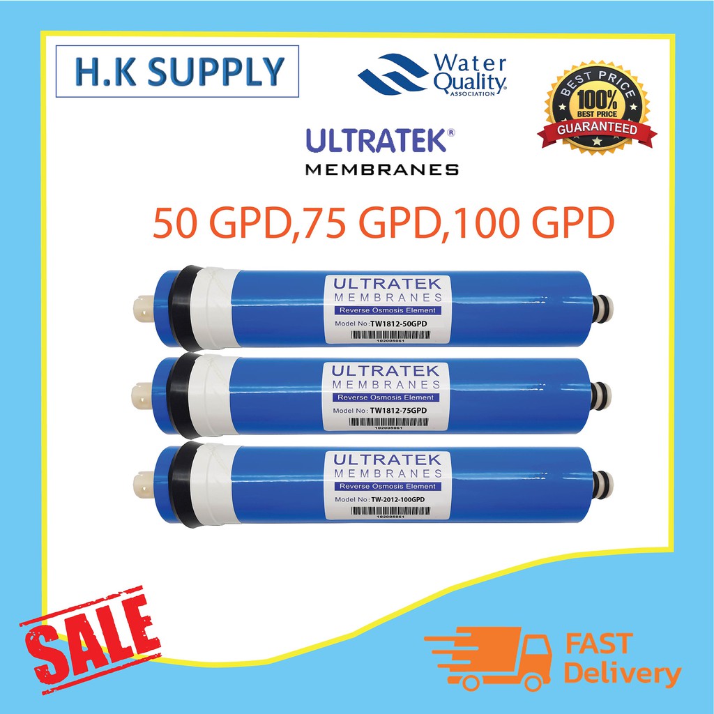 Ultratek ไส้กรองน้ำ ไส้กรองเมมเบรน RO เมมเบรน Membrane 50 75 100 150 155 175 300 400 GPD ตู้น้ำหยอดเหรียญ 2012 3012 3013