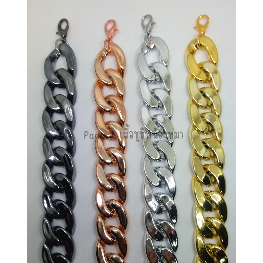 ปลอกคอหมาแมว แบบสร้อยทอง ขายตามความยาวเป็นนิ้ว พร้อมส่ง (อ่านรายละเอียดก่อนกดสั่ง)