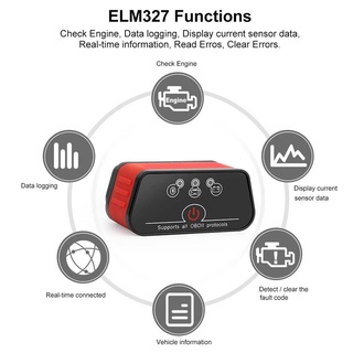 Icar2 OBD 2 Autoscanner ELM327 ODB2 อะแดปเตอร์บลูทูธ EML327 ELM 327 V 1.5 OBD2 พร้อมชิป Pic18f25k80 4mhz