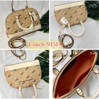 COACH MINI SIERRA SATCHEL IN SIGNATURE WITH STRAWBERRY PRINT (COACH 91514)