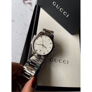 🦋สินค้าพร้อมส่ง🦋  New🍥Gucci G Timeless Watch ⭐️ หลักรูปดาว+ผึ้ง 🐝 ขนาด 38mm. ใส่ได้ทั้ง ช/ญ นะคะ 🇮🇹 มีใบรับประกัน