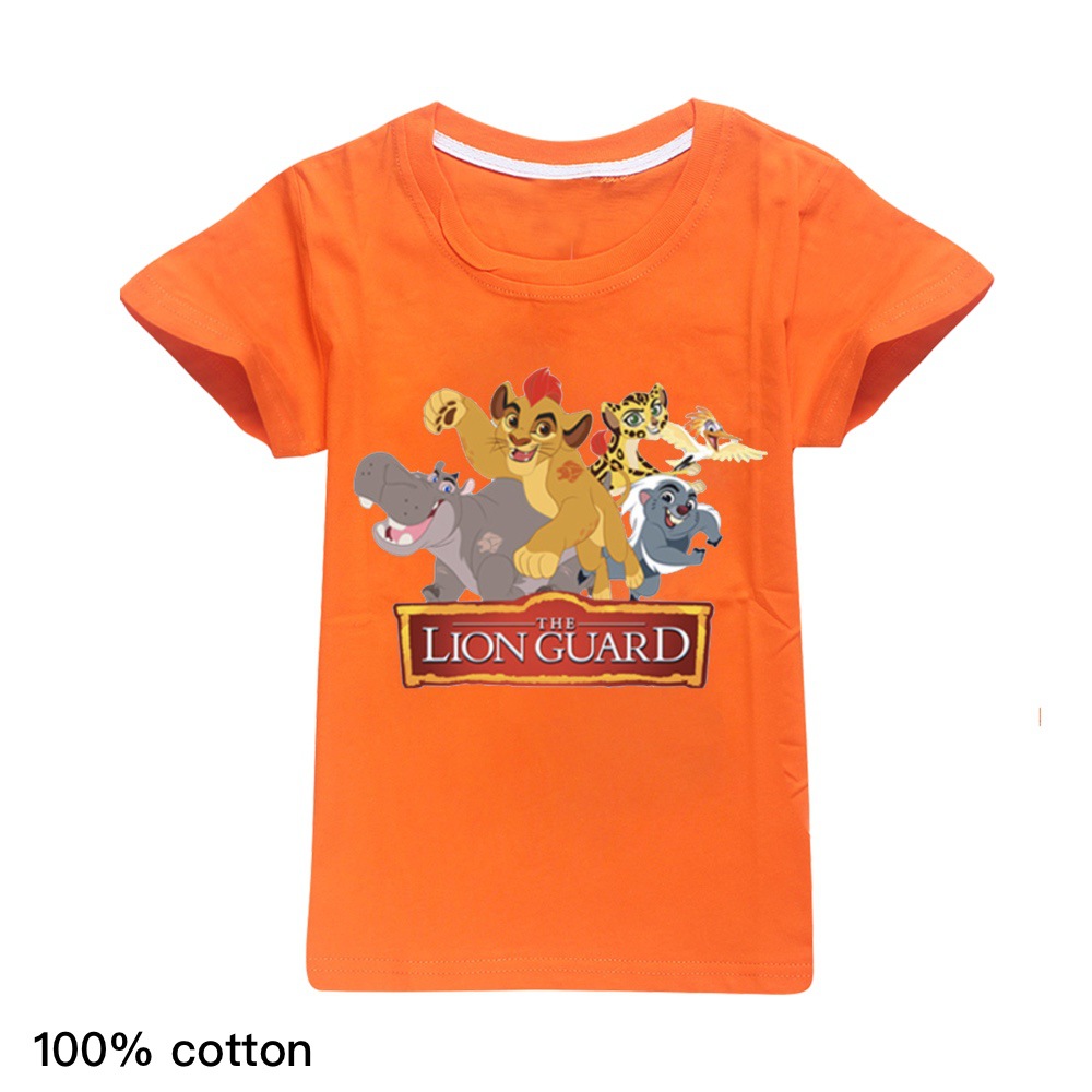 เสื้อยืดแขนสั้นผ้าฝ้าย 100 % พิมพ์ลาย The King Of Lion Guard Simba สําหรับเด็ก