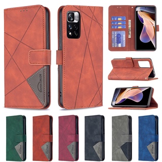 Case for Redmi Note 11 Pro / Note 11 Pro+ BF005 เคสโทรศัพท์มือถือหนังฝาพับ สีพื้น พร้อมช่องใส่บัตร สําหรับ