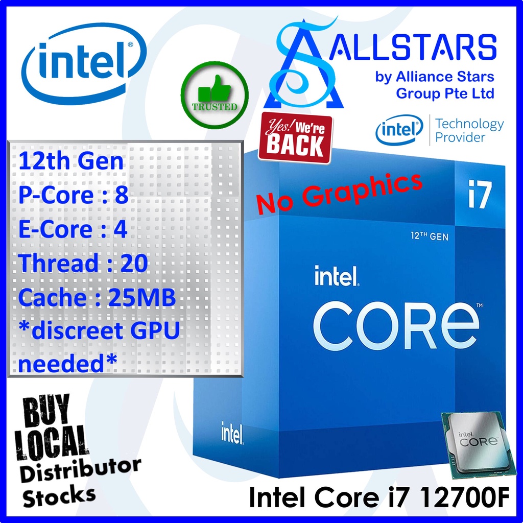 สินค้าเฉพาะจุด-Intel Core i7 12700F (P-Core 8E-Core 4 Thread 20 Max ...