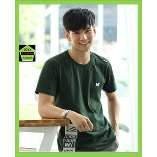 Miami bay  เสื้อคอกลม ชาย รุ่น Tape สีเขียวแก่
