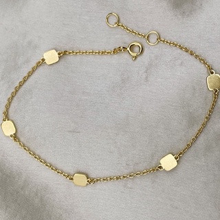 Small Squares Bracelet, 18K Gold Plated Sterling Silver Bracelet B0023 | เงินแท้ 925 ชุบทองเเท้ 18 กะรัต