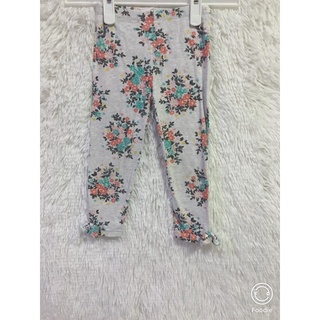 กางเกงขายาวสีเทาลายดอกไม้ 3-6m