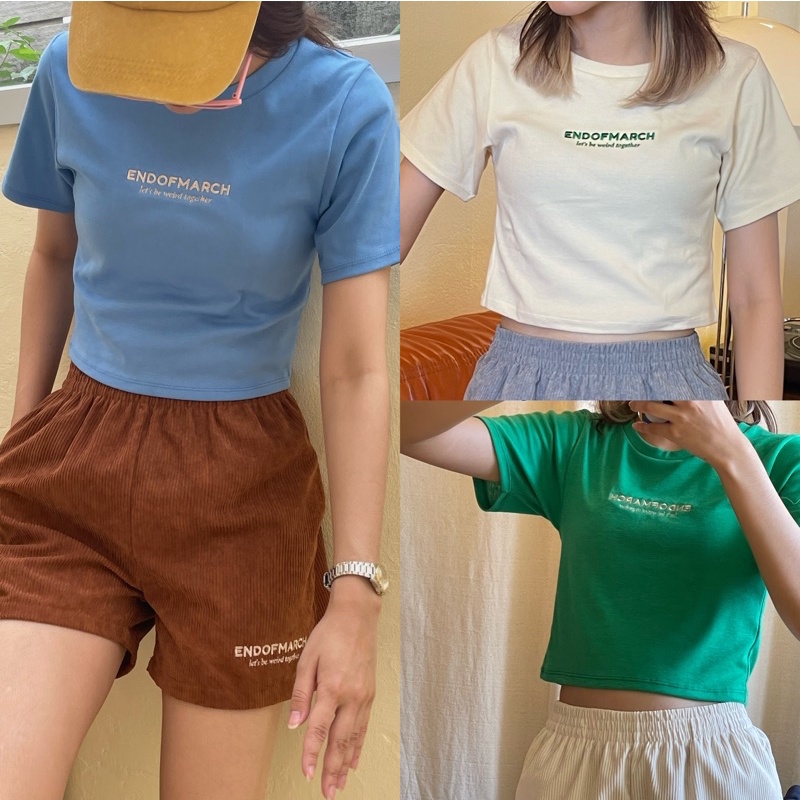 ENDOFMARCH | LOGO CROP เสื้อครอปผ้านุ่ม ปักโลโก้ 🧼