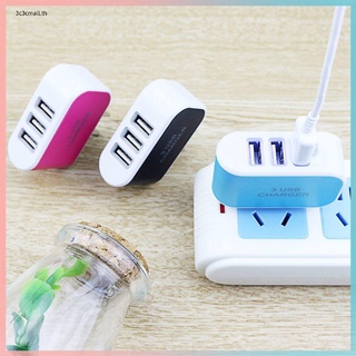 ✨ส่วนลดใหญ่✨Candy Color 3USB Charger Travel Wall Charger Adapter Power Supply Charger