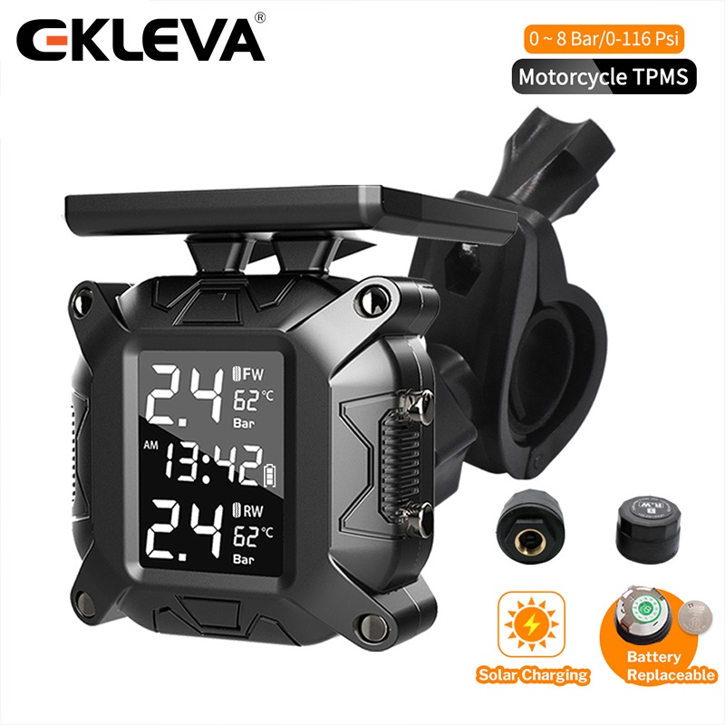 Ekleva รถจักรยานยนต์ TPMS Moto ระบบตรวจสอบความดันยางสําหรับมอเตอร์มอเตอร์ไซด์จักรยานสกู๊ตเตอร์ TMPS 