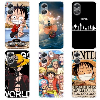 เคส ออปโป้ OPPO A17 Case การ์ตูน One Piece เคสซิลิโคน Soft TPU โทรศัพท์มือถือ Back เคส