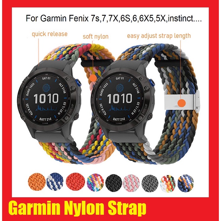 ใหม่ สายนาฬิกา Garmin Fenix 7 Strap Fenix 7x , Fenix 7X pro , Fenix 6 Fenix 6 pro , Fenix 6X Pro Fenix 5 Fenix 5X Plus Fenix 3 Fenix 3HR Loop ไนลอน สาย Fenix 6 Quick Release Watch Easyfit Wrist Band Straps Garmin instinct 2 Strap