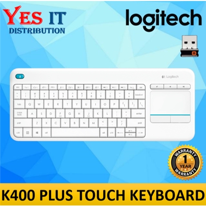 คีย์บอร์ดระบบสัมผัสไร้สาย Logitech K400 PLUS สีขาว ( 920-007166 )