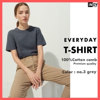 สีเทา&lt;gray&gt; สีแห่งความคิดสติปัญญาเสื้อยืดคอกลมสีพื้น เสื้อCOTTON100% เสื้อยืดที่ใส่สบายที่สุด ระบายอากาศเยี่ยม