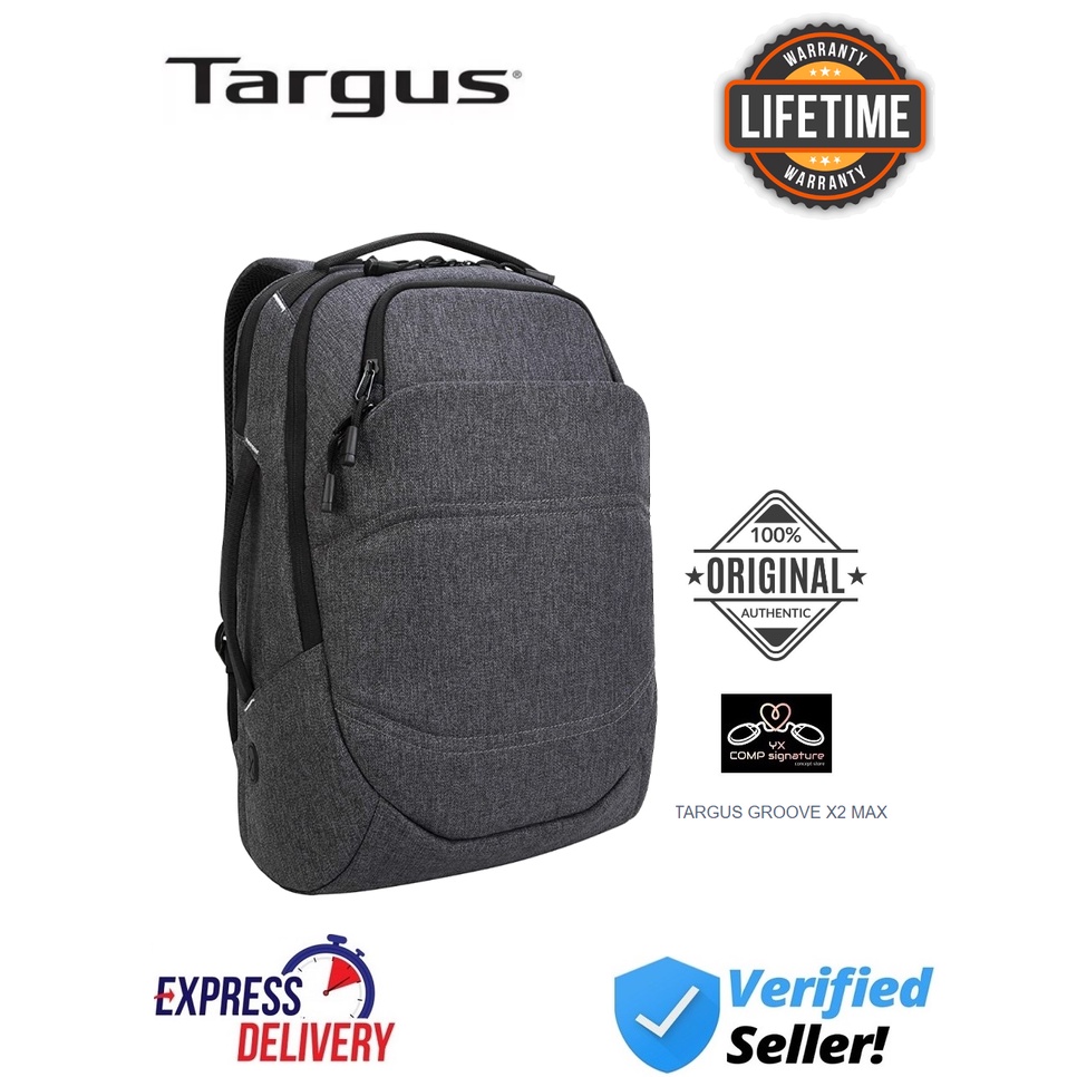 Targus Groove X2 Max Backpack 15-Inch Charcoal / Navy Blue TSB951GL(TSB951GL-70)