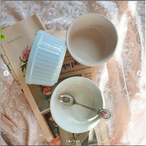 ถ้วยขนม 3 ใบ สีพาสเทลน่ารักมาก 3 สี ฟ้า ขาว ชมพูอ่อน ขนาด W 11 cm H 6 cm