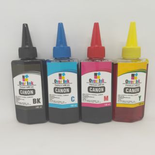 หมึกเติม canon 100ml เติมได้ทุกรุ่น Bk C M Y ( over Ink )