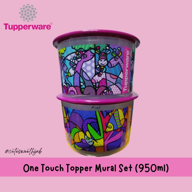 TUPPERWARE ใหม่ เซตภาพจิตรกรรมฝาผนังทัชเปอร์แวร์ รุ่นลิมิเต็ดอิดิชั่น ONE TOUCH TOPPER (2 ชิ้น 950 มล.)