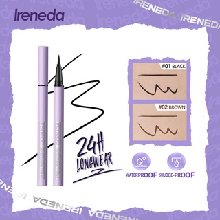 Ireneda อายไลเนอร์ แบบน้ํา แห้งเร็ว กันน้ํา 24 ชั่วโมง ติดทนนาน เม็ดสีสูง ติดทนนาน สีดํา เครื่องสําอาง สําหรับผู้หญิง