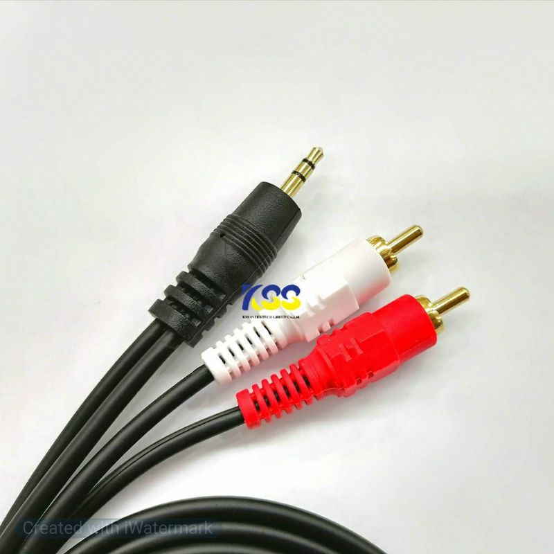 สายลำโพงซับวูฟเฟอร์ 1ออก2 สายสัญญาณเสียง ( Cable Audio 3.5mm to rca*2) ความยาว 1.8 เมตร - 10 เมตร