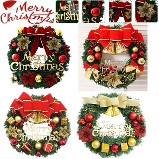 🤶COD🎁 พวงหรีดคริสต์มาส Christmas wreath 30 ซม พวงหรีดต้นคริสต์มาส แขวนประตู การตกแต่งหน้าต่าง ตกแต่งคริสต์มาส