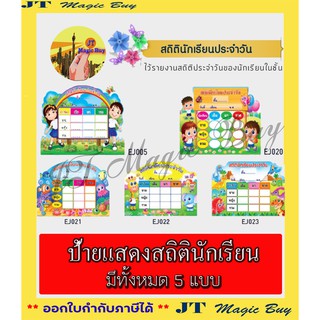 ป้ายแสดงสถิตินักเรียนประจำวัน ขนาด (50*36 cm ) บอร์ดลบได้ ฟรี!! ไวท์บอร์ด 1 ด้าม