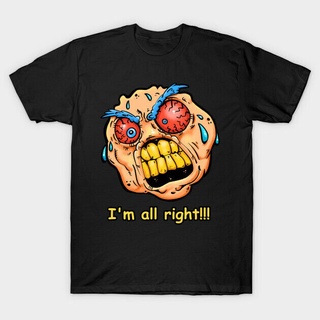 T-shirt  ขายดี เสื้อยืดลําลอง แขนสั้น พิมพ์ลาย Im Alright Scary Face Horror Art Funny Meme สีดํา S-6 DPafgm83LIoklp36S-