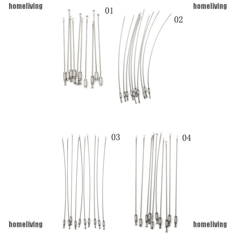 10 ชิ้น แฟชั่น เดินป่า เครื่องมือลวด พวงกุญแจ สายเคเบิล พวงกุญแจ สเตนเลส