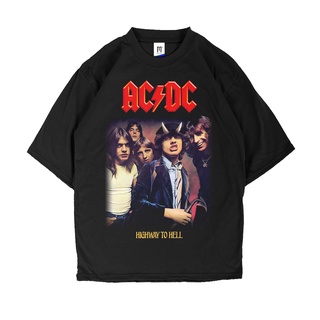 เสื้อยืดลําลอง แขนสั้น พิมพ์ลายวง BAND ACDC HIGHWAY TO HELL สําหรับผู้ชาย และผู้หญิง