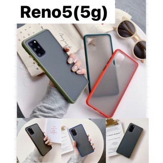 [ส่งจากไทย] เคสกันกระแทก ปุ่มสีผิดด้าน OPPO Reno5(5G) เคสโทรศัพท์ ขอบนิ่มหลังแข็ง เคส