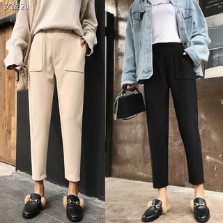 Fulllove กางเกง ใส่สบาย เอวยางยืดได้เยอะ Women Pants Warm Wool Cotton Jogger S - XXXL 1015#