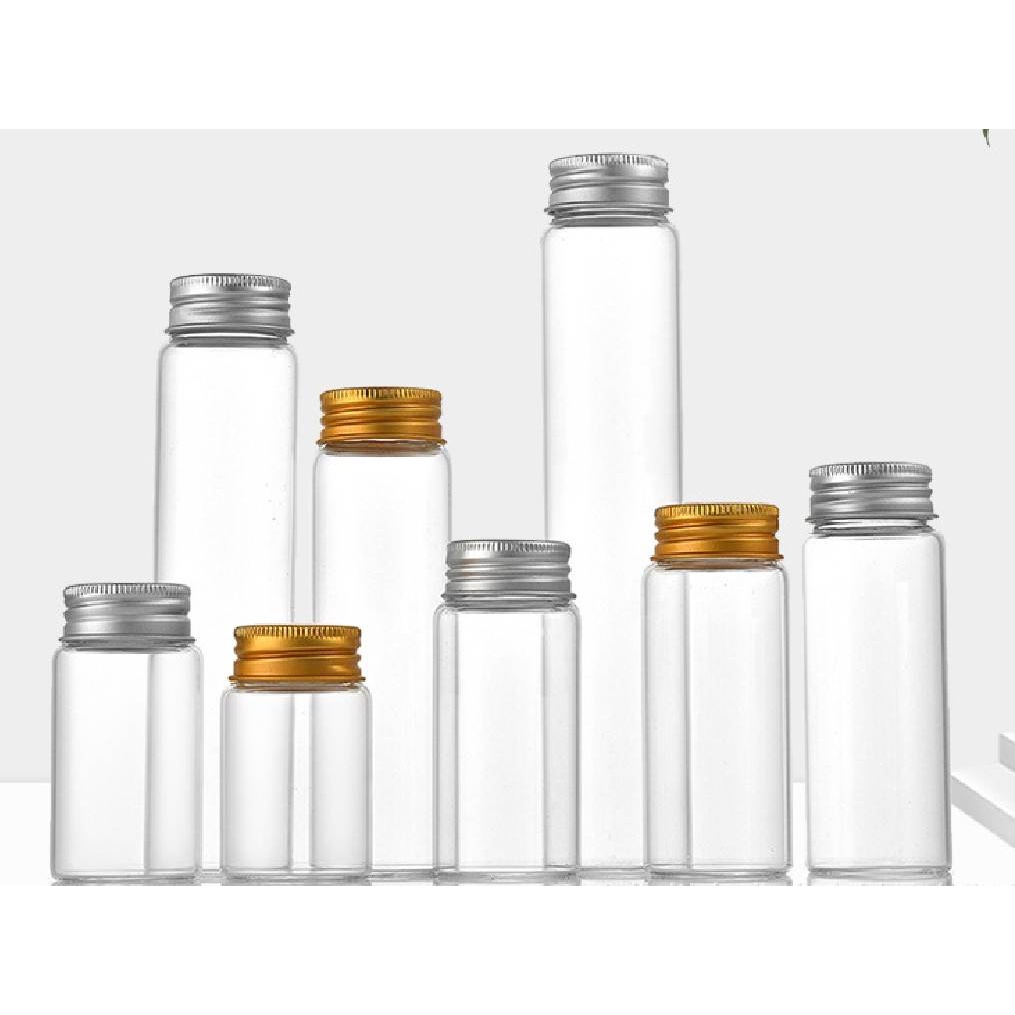 ขวดแก้ว แบบเกลียวหมุน ฝาอลูมิเนียม ขนาด 5ml 10ml 15ml 25ml แพ็ค 3 ชิ้น