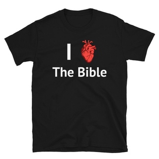 คอลูกเรือเสื้อยืดแขนสั้น ผ้าฝ้าย พิมพ์ลาย I love the Bible Jesus God FIfnia13CFnfnp40S-5XL