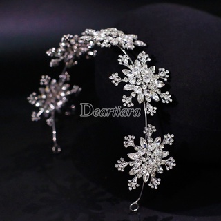 เครื่องประดับผมแฟชั่นใหม่ย้อนยุครูปควีนไซส์น้ําแข็ง Rhinestone