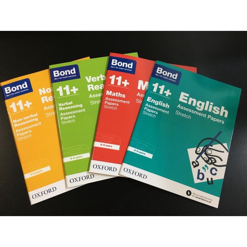 Oxford Bond Assessment Papers Stretch : English,Math,Verbal Reasoning,Non-verbal Reasoning ,age 8-11,Oxford Workbook