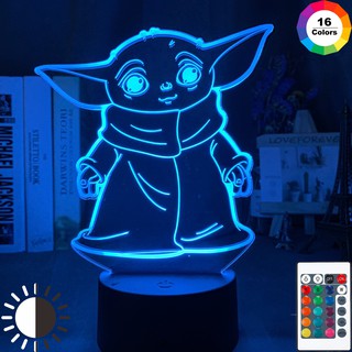 3d Led Night Light Star Wars Baby Yoda Meme รูป Nightlight สำหรับเด็กตกแต่งห้องนอนโคมไฟเด็ก Night Light Mini Yoda