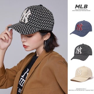 MLB (พร้อมส่ง) หมวกแก็ป JACQUARD MONOGRAM CURVED CAP  หมวกแก็ปNY ของแท้100%