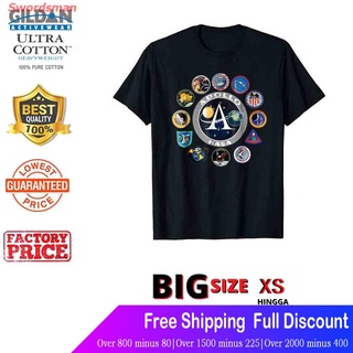 ผ้าฝ้าย 100% เสื้อยืดแขนสั้น GILDAN Xs-6Xl Apollo Missions Patch Badge Nasa Program เสื้อยืดลําลองสําหรับผู้ชาย