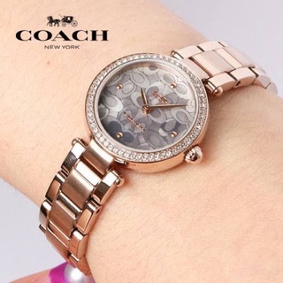 (ผ่อน0%) นาฬิกา Coach Ladies Park Rose Gold 14503226 ขนาด 26 mm สแตนเลส สีโรสโกลด์ หน้าปัดล้อมคริสตัล