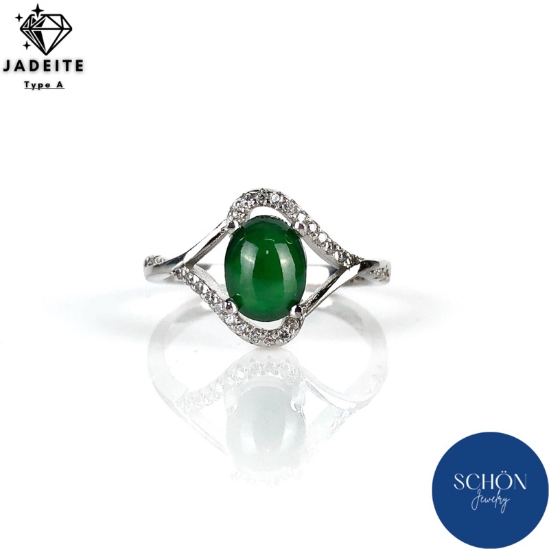 3AC-PM แหวนหยกแท้ หยกพม่า เนื้อแก้ว (รับประกันแท้ตลอดชีพ) หยกตัวท็อปๆ ราคาสุดคุ้ม Jadeite Type A