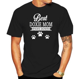 ROUND คอลูกเรือBest Doxie Mom เสื้อยืดลําลอง ผ้าฝ้าย 100% แขนสั้น คอกลม ทรงหลวม ลาย Best Doxie Mom ของขวัญวันแม่ แฟชั่นส