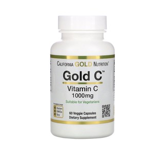 (ของแท้พร้อมส่ง) California Gold Nutrition, Gold C, Vitamin C, 1,000 mg, 60 Veggie Capsules วิตามินซี 1000 มิลลิกรัม